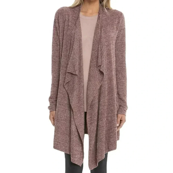 BAREFOOT DREAMS Cozychic Lite Island Wrap Open Cardigan Vintage Rosewood Small - Picture 8 of 8